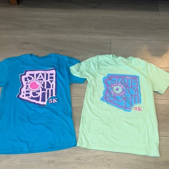 State forty eight- AZ 5K Kids Graphic Tees - Blue and Mint - Picture 1 of 7